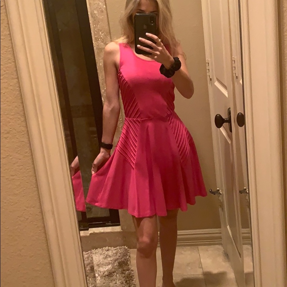 Hot pink mini dress